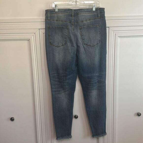 Tricot Distressed Blue Skinny Jeans Plus Size 2XL - Picture 4 of 6